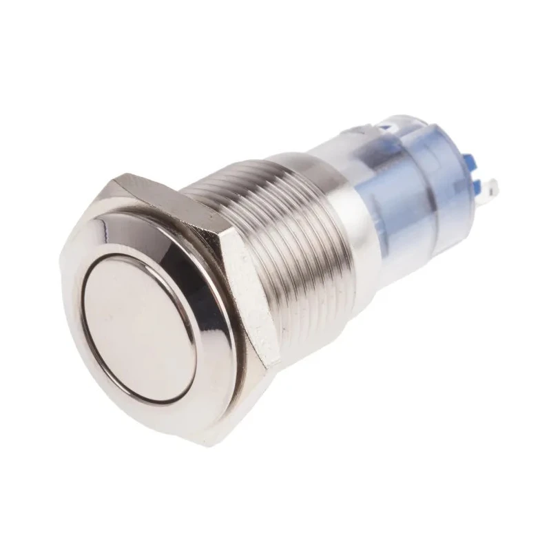 RS PRO Push Button Switch Momentary Panel Mount 16 mm Cutout SPDT White LED IP65 IP67 250 V AC 811-8382