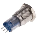 RS PRO Push Button Switch Momentary Panel Mount 16 mm Cutout SPDT White LED IP65 IP67 250 V AC 811-8382