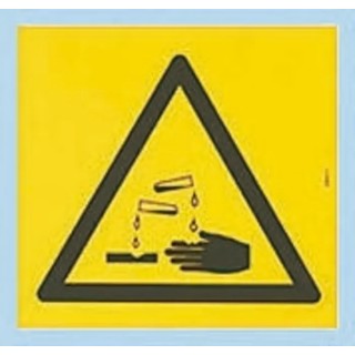 Brady Self-Adhesive Hazard Warning Sign Corrosive Polyethylene Terephthalate 200mm x 200mm PIC 303-TRI 200-B7541 (BRANDED)