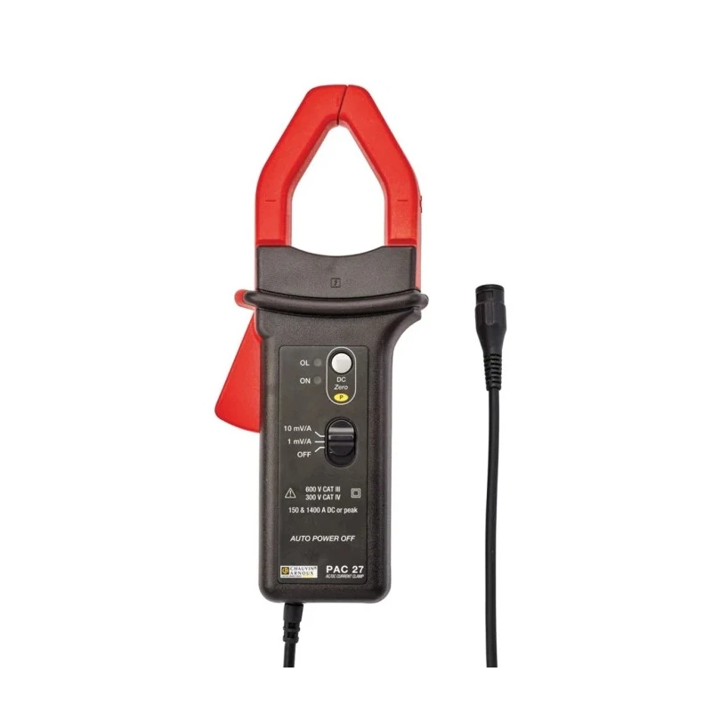 Chauvin Arnoux PAC 27 Hall Effect Current Clamp, 1400 A DC Max, 1 kA AC Max, AC/DC Adapter P01120127