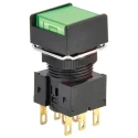 Omron Illuminated Alternate Momentary Push Button Switch Panel Mount 16 mm Cutout DPDT IP65 30 V dc 250 V ac A165L-AGM-24D-2