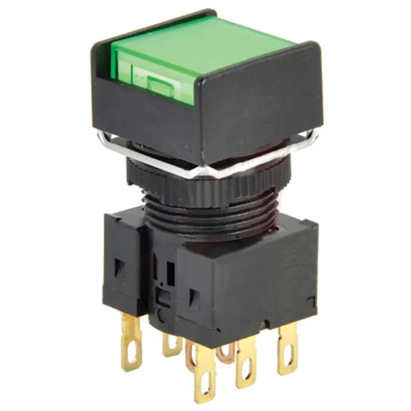 Omron Illuminated Alternate Momentary Push Button Switch Panel Mount 16 mm Cutout DPDT IP65 30 V dc 250 V ac A165L-AGM-24D-2