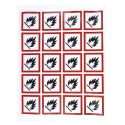 RS PRO White, Red, Black Gloss Polymeric Vinyl Safety Label Flammable Text 40 mm x 40 mm 818-7714
