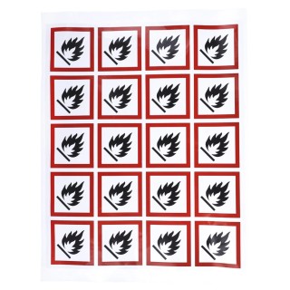 RS PRO White, Red, Black Gloss Polymeric Vinyl Safety Label Flammable Text 40 mm x 40 mm 818-7714