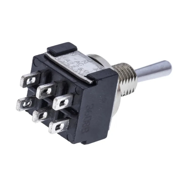KNITTER-SWITCH Panel Mount Toggle Switch DPDT On-On-On 250 V AC Chrome Plated Actuator MTE 206 PA