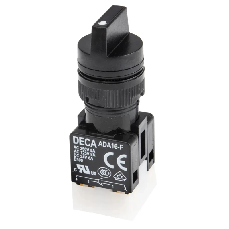 RS PRO Illuminated Rotary Selector Switch IP65 3 Positions 1 NO/1 NC Solder Terminal 820-0472