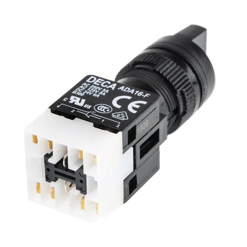 RS PRO Illuminated Rotary Selector Switch IP65 3 Positions 1 NO/1 NC Solder Terminal 820-0472
