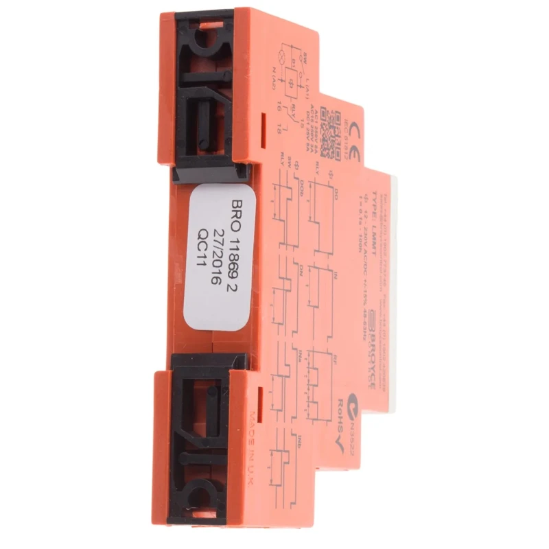 Broyce Control Multifunction DIN Rail Timer Relay 1-Contact SPDT 230 V AC/DC 24 V AC 0.1 s to 100 h LMMT 12-230V AC/DC