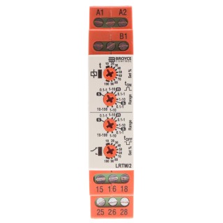 Broyce Control LRTM Series DIN Rail Timer Relay 2-Contact DPDT 230 V AC/DC 0.1 s to 100 h Multifunction LRTM/2 12-230V AC/DC