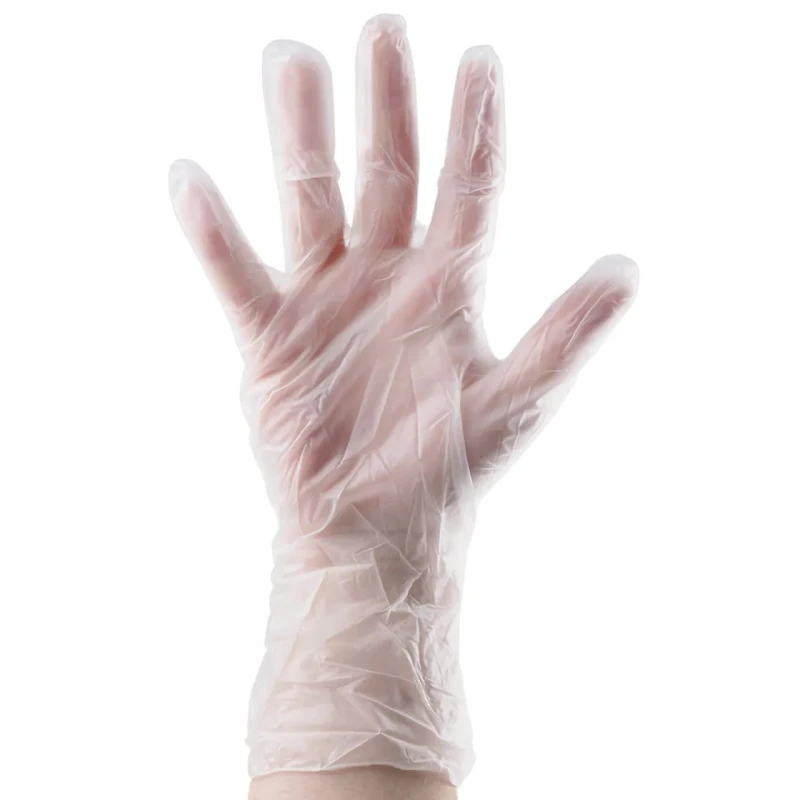 RS PRO Clear Vinyl Disposable Gloves 100 Pcs, Powder-Free, Ambidextrous, Anti-Static, 300mm Length 829-5152