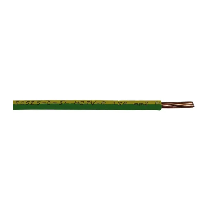 RS PRO 2.5 mm² 14 AWG Green Yellow Hook Up Wire 7/0.67 mm Core Strands Polyvinyl 100 m 750V H07V-R 836-0886