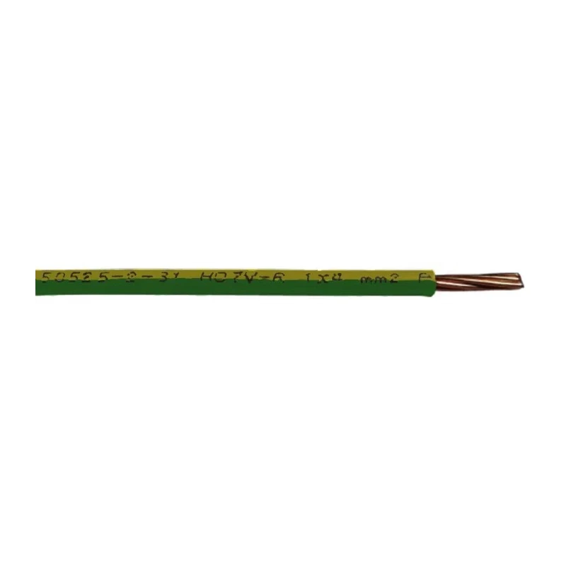 RS PRO H07V-R Series Green Yellow 1.5 mm² Hook Up Wire 16 AWG 7/0.53 mm Core Strands 100 m Polyvinyl 836-0868