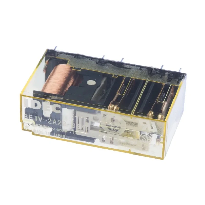 Idec PCB Force Guided Relay 4-Pole DPDT Silver Alloy Contact Material 24V DC Coil Voltage RF1V-2A2B-D24