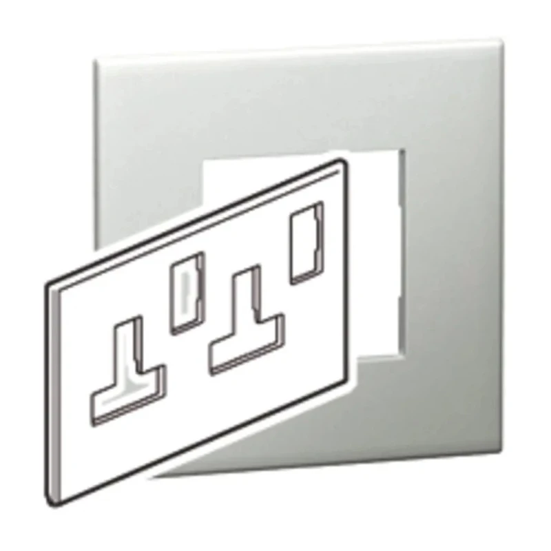 Legrand Silver 2 Gang Light Switch Cover 5 751 01