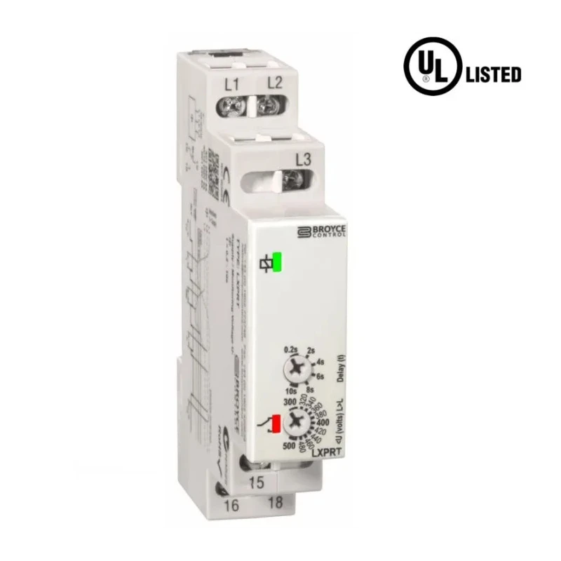 Broyce Control 3 Phase SPDT Monitoring Relay with DIN Rail Mount, 520 V AC, 77 V AC, 25 V AC LXPRT 280-520VAC