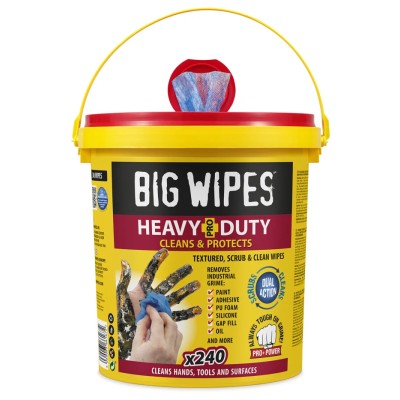 Big Wipes Heavy Duty Pro Wet Wipes Bucket of 240 Wipers 200 x 300 mm 2427