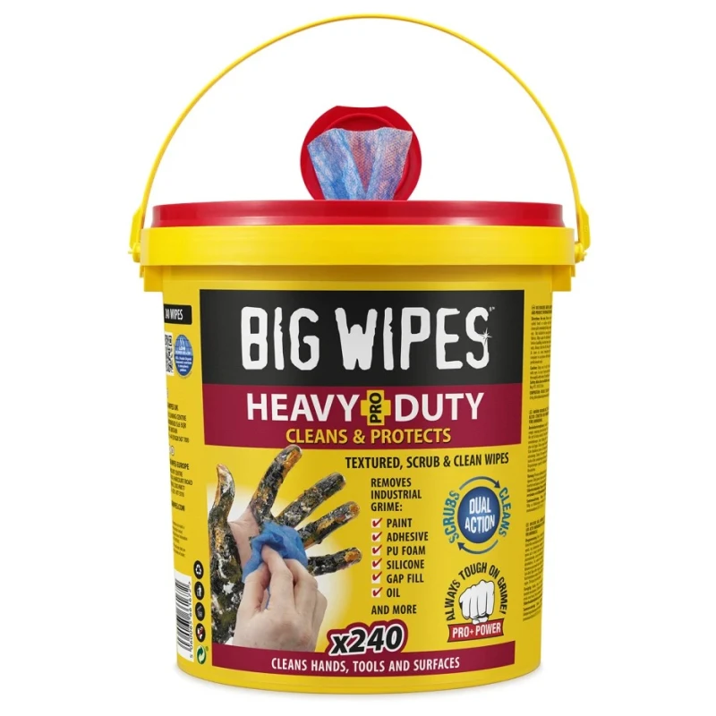 Big Wipes Heavy Duty Pro Wet Wipes Bucket of 240 Wipers 200 x 300 mm 2427