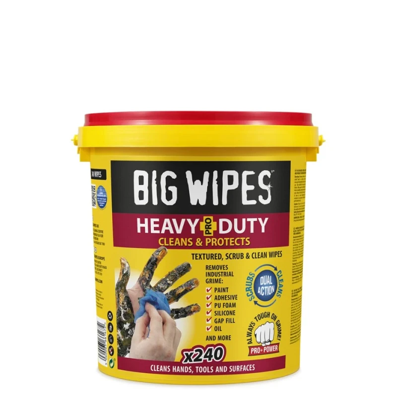 Big Wipes Heavy Duty Pro Wet Wipes Bucket of 240 Wipers 200 x 300 mm 2427