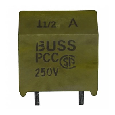 Eaton Fast Acting Radial Lead Fuse 2A 250V AC Board Washable Body PCC-2-R