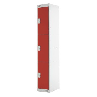 RS PRO Steel Red 3 Door Storage Locker 1800 mm x 300 mm x 450 mm 833-2939