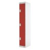 RS PRO Steel Red 3 Door Storage Locker 1800 mm x 300 mm x 450 mm 833-2939