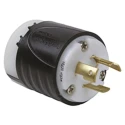 PASS & SEYMOUR 20A 250V USA NEMA L6-20P Mains Plug Black White Nylon Cable Screw L620P