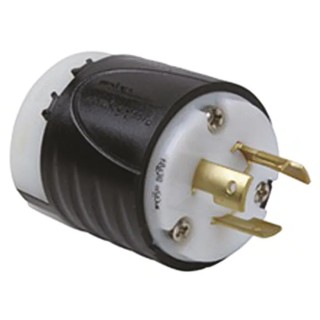 PASS & SEYMOUR 20A 250V USA NEMA L6-20P Mains Plug Black White Nylon Cable Screw L620P