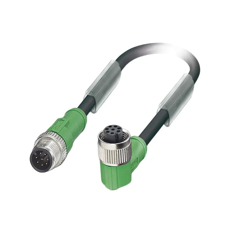 Phoenix Contact Sensor Actuator Cable, 8-way Male M12 Straight to 8-way Female Angled Socket, Polyurethane Jacket 1522752
