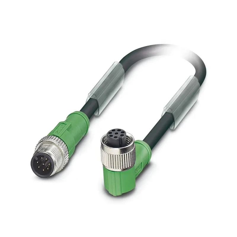 Phoenix Contact Sensor Actuator Cable, 8-way Male M12 Straight to 8-way Female Angled Socket, Polyurethane Jacket 1522752