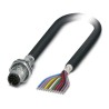 Phoenix Contact Sensor Actuator Cable Male 12 way M12 to 12 way Free Cable End 1 m 30V 1442230