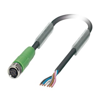 Phoenix Contact Sensor Actuator Cable Female 6 Way M8 to 6 Way Unterminated, 3m Length, Polyurethane Jacket, Black 1522202