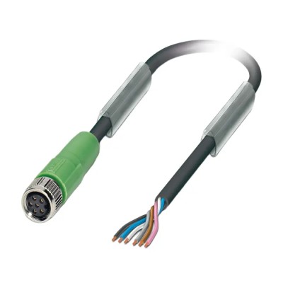 Phoenix Contact Sensor Actuator Cable Female 6 Way M8 to 6 Way Unterminated, 3m Length, Polyurethane Jacket, Black 1522202
