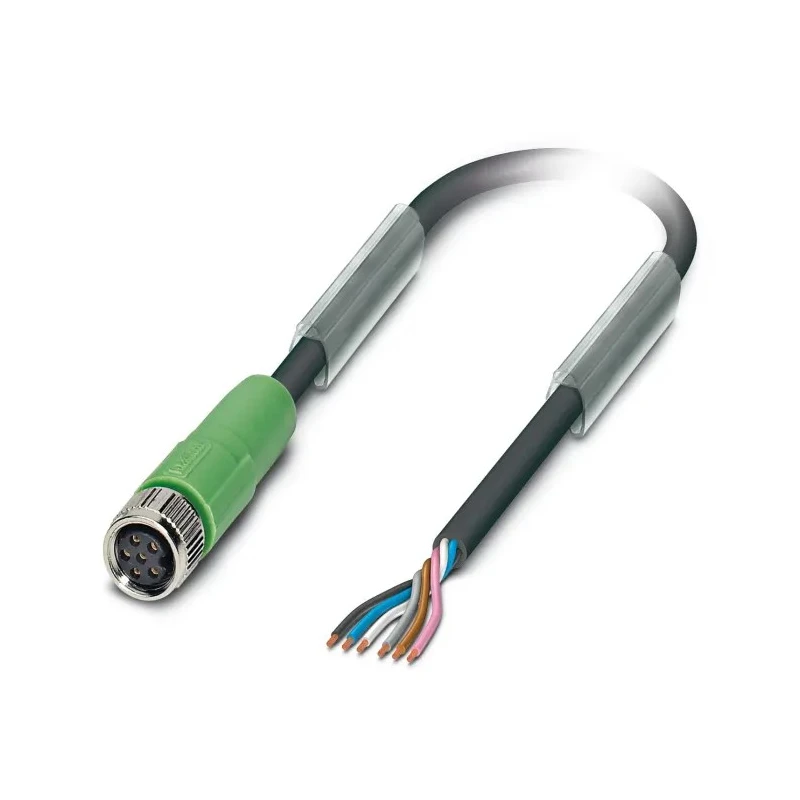 Phoenix Contact Sensor Actuator Cable Female 6 Way M8 to 6 Way Unterminated, 3m Length, Polyurethane Jacket, Black 1522202