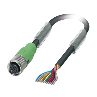 Phoenix Contact Female 12 Way Straight to 12 Way Unterminated Sensor Actuator Cable 1.5 m 30V PUR Jacket 1430611