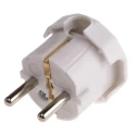 RS PRO 16A 250V Germany Type F Right Angle Mains Plug White Cable Screw Termination 849-6115