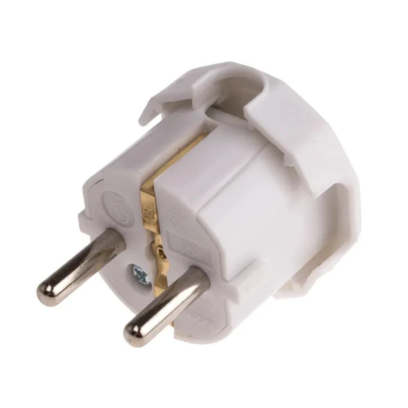 RS PRO 16A 250V Germany Type F Right Angle Mains Plug White Cable Screw Termination 849-6115