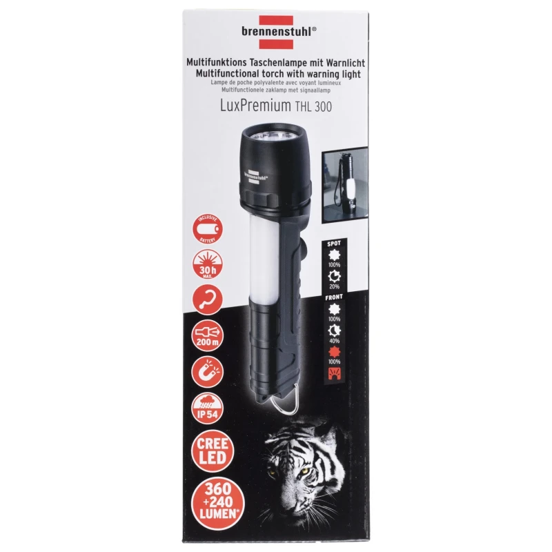 brennenstuhl Multifunctional LED Torch Black Aluminium Plastic Housing 41 mm 190 g Model 1178690