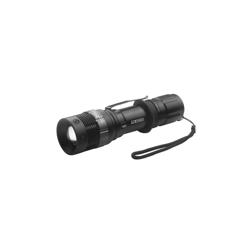 RS PRO Compact LED Torch Black 105 lm, 135 mm Length 3 x AAA Batteries 192-3681