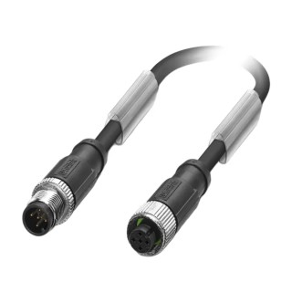 Phoenix Contact Sensor Actuator Cable Male 5 Way M12 to Female 5 Way M12, Polyurethane Jacket 300 mm 125V 1500884