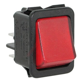 ZF Illuminated DPST On-Off On-Off Rocker Switch Panel Nylon Housing Red Actuator YRM32F2BBRLN