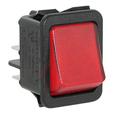 ZF Illuminated DPST On-Off On-Off Rocker Switch Panel Nylon Housing Red Actuator YRM32F2BBRLN