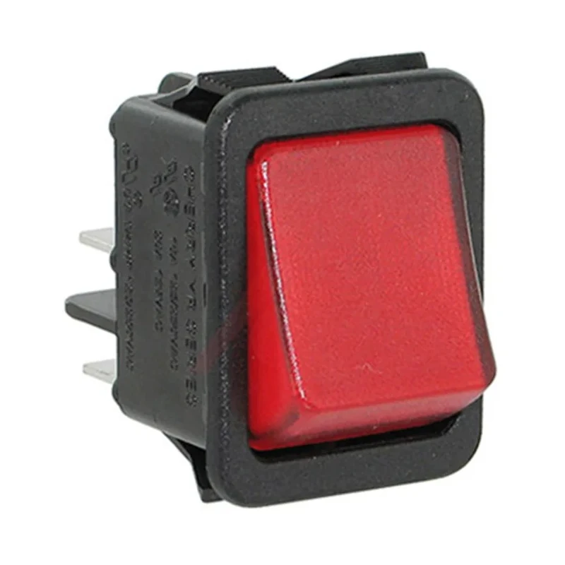 ZF Illuminated DPST On-Off On-Off Rocker Switch Panel Nylon Housing Red Actuator YRM32F2BBRLN