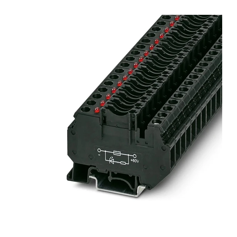 Phoenix Contact Fuse Modular Terminal Block, 1-Level Fused, Screw Termination, 0.2mm² to 10mm², 30A, 250V, Black 3001939