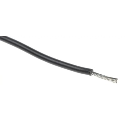 RS PRO Black 0.08 mm² 28 AWG Hook Up Wire, 7/0.12 mm Strands, 100 m Length, Polyethylene Jacket UL3239 873-8876
