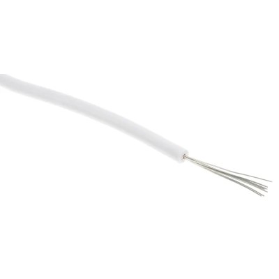 RS PRO White 0.2 mm² Stranded Tinned Copper Hook Up Wire 24 AWG 11x0.16 mm Core Strands 100 m Polyethylene Jacket 6 873-8955