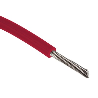RS PRO Red 0.13 mm² Hook Up Wire, 26 AWG, 7/0.16 mm Core Strands, 100 m Length, Polyethylene Jacket, 6kV DC 873-8911