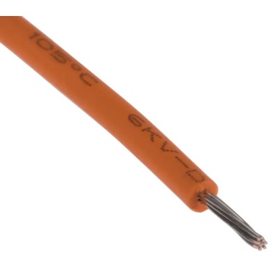 RS PRO Orange 0.2 mm² Hook Up Wire, 24 AWG, 11/0.16 mm Core Strands, 100 m Length, Polyethylene Jacket, UL3239 873-8961