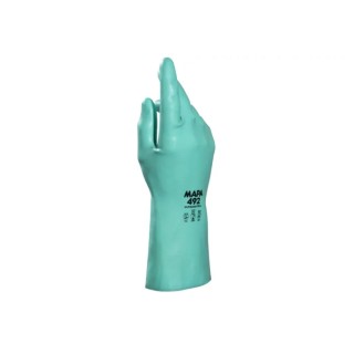 Mapa Green Nitrile Work Gloves Size 9 Chemical Resistant Coated 20 Pieces 492