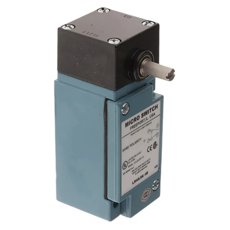 Honeywell HDLS Series Rotary Head Limit Switch, SPDT, IP67, Die Cast Zinc Epoxy Coated Housing, 240V AC LS4A3K-1B