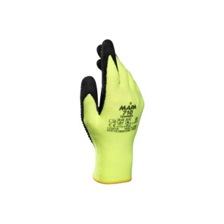 Mapa Yellow Nitrile Foam Coated Work Gloves Size 11, Heat Resistant, EN 388 & EN 407 Certified 710